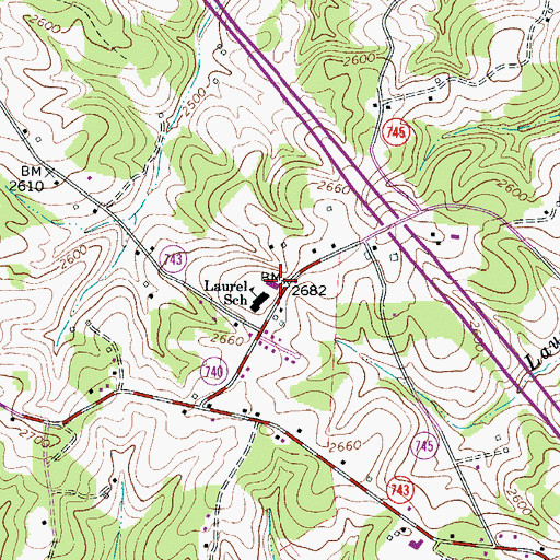 Topographic Map of Laurel Rescue Squad, VA
