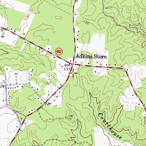 Topographic Map of Charles City Volunteer Fire Department Station 1, VA