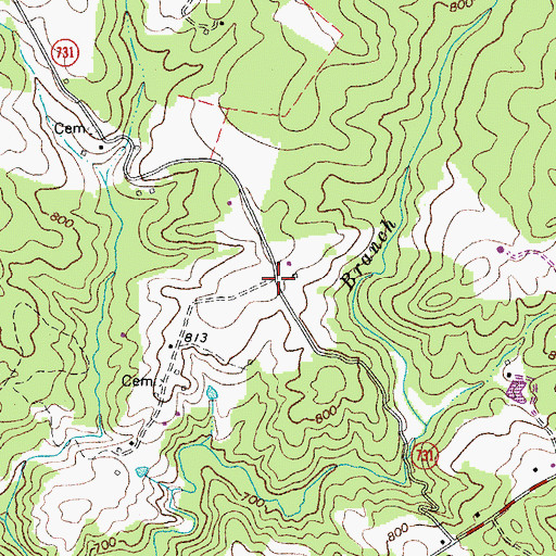 Topographic Map of Altavista Volunteer Fire Department, VA