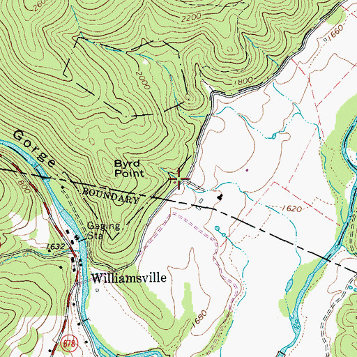 Topographic Map of Bath - Highland Volunteer Fire Department, VA