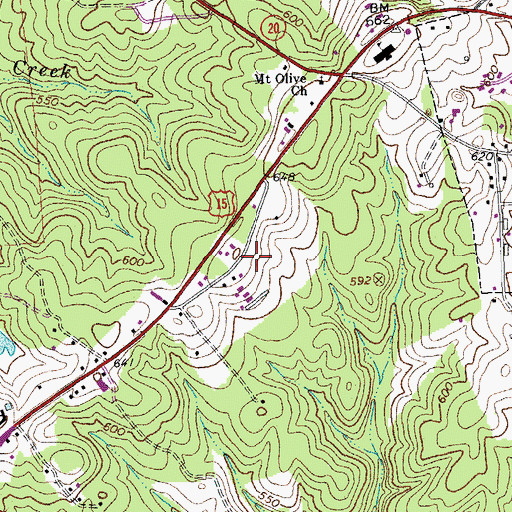 Topographic Map of Buckingham County Volunteer Rescue Squad Station 19, VA