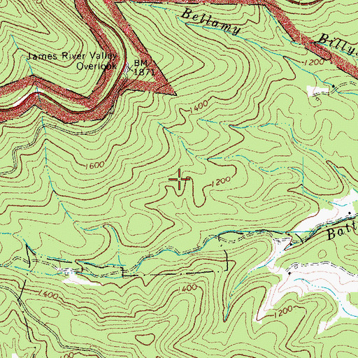 Topographic Map of Brookville-Timberlake Fire Department, VA
