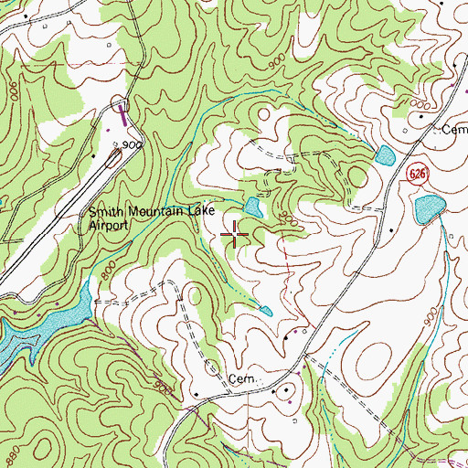 Topographic Map of Brookneal Rescue Squad, VA