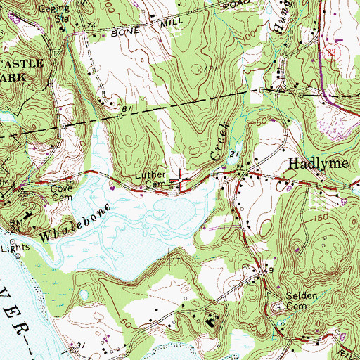 Topographic Map of Luther Cemetery, CT