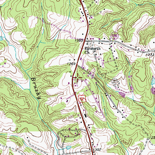 Topographic Map of Cana Volunteer Rescue Squad, VA
