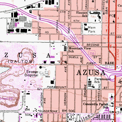 Topographic Map of Indonesian Seventh Day Adventist Church, CA