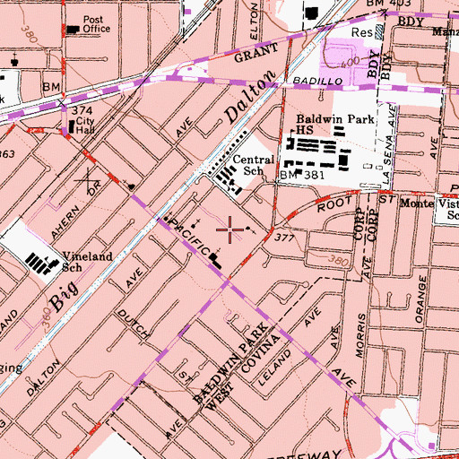 Topographic Map of Grace Community Alliance Church, CA