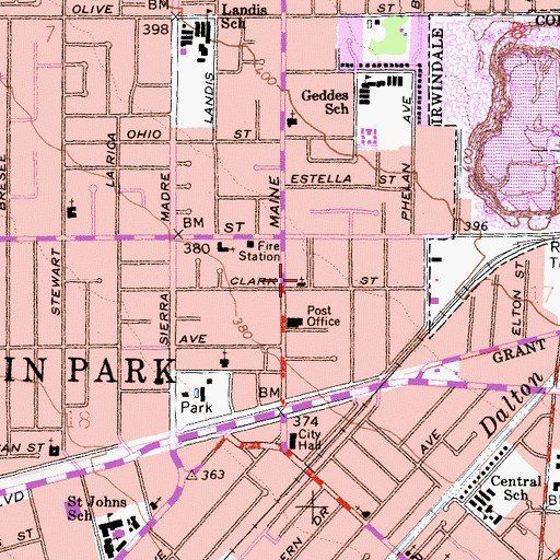 Topographic Map of In His Service Ministries, CA