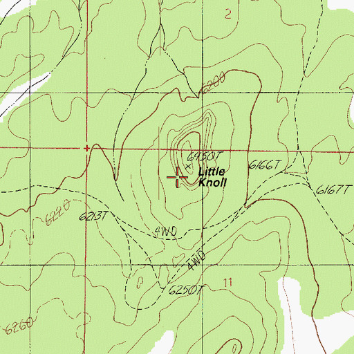 Topographic Map of Little Knoll, AZ