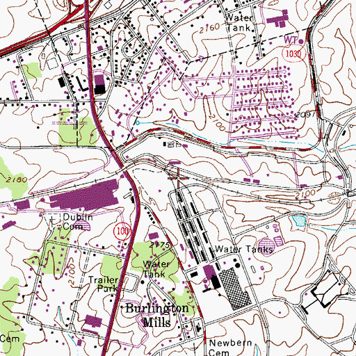 Topographic Map of Dublin Police Department, VA