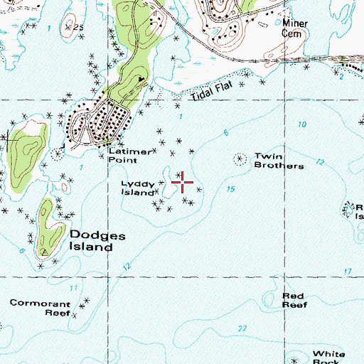 Topographic Map of Lyddy Island, CT