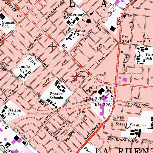 Topographic Map of Church of Christ, CA