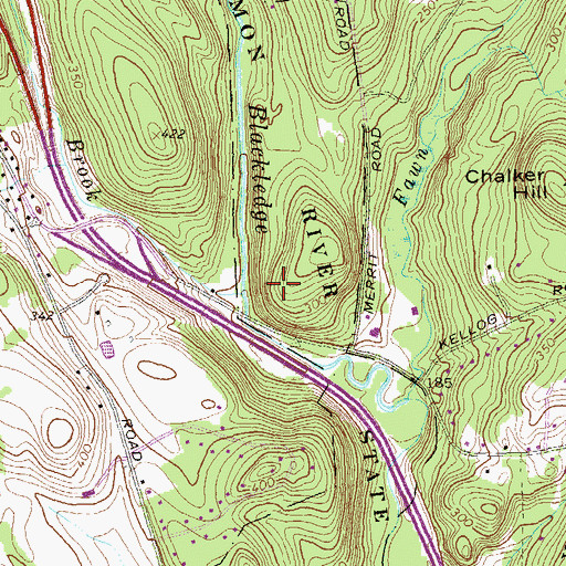 Topographic Map of Lyman Brook, CT