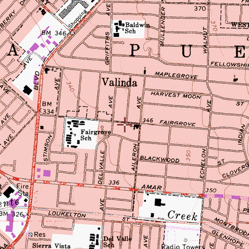 Topographic Map of Church of the Nazarene, CA