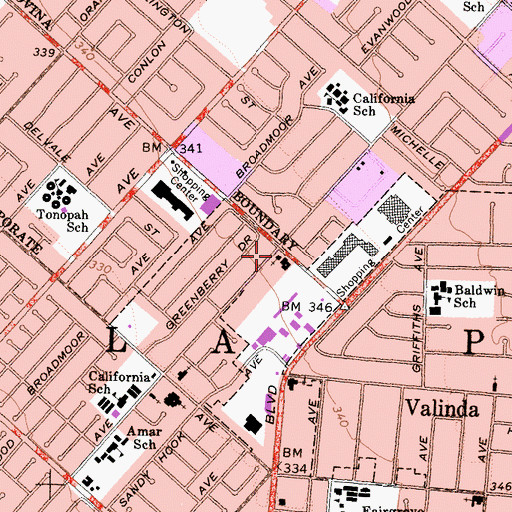 Topographic Map of Delhaven Christian Church, CA