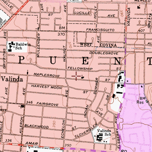 Topographic Map of Iglesia Del Dios Vivo, CA