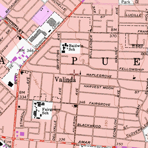 Topographic Map of Kingdom Hall of Jehovahs Witnesses, CA