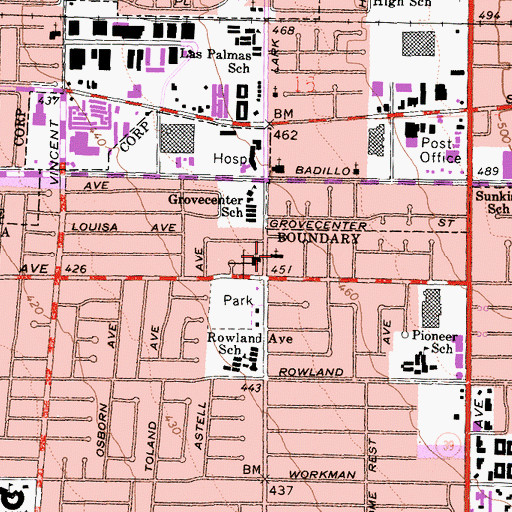 Topographic Map of Union Evangelical Church, CA