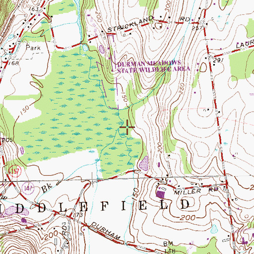 Topographic Map of Lyman Meadow Brook, CT