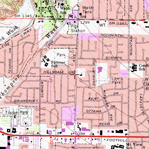 Topographic Map of Good Shepherd Lutheran Church, CA
