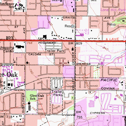 Topographic Map of Saint John Coptic Orthodox Church, CA