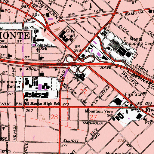 Topographic Map of Divine Light Presbyterian Church, CA