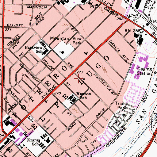 Topographic Map of Evangelical Methodist Church, CA