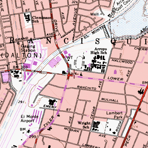 Topographic Map of Kingdom Hall of Jehovahs Witnesses, CA