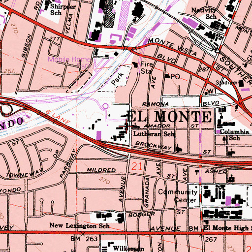 Topographic Map of Korean Presbyterian Church, CA