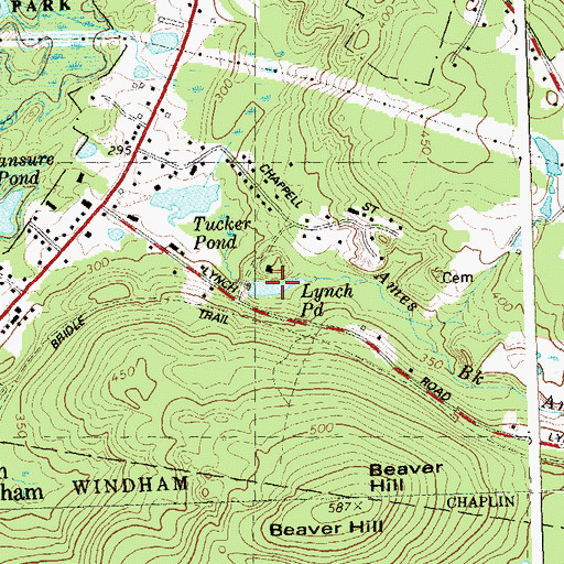 Topographic Map of Lynch Pond, CT