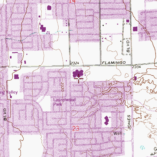 Topographic Map of Southwest Behavior Junior and Senior High School, NV