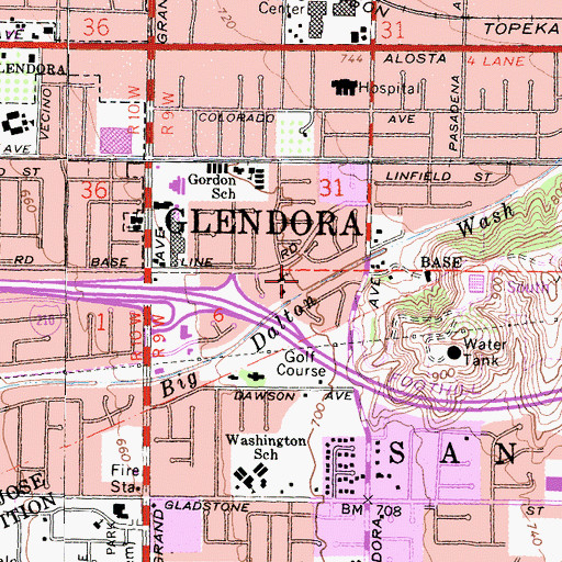 Topographic Map of Foothill Christian School, CA