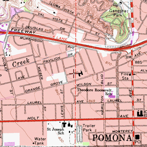 Topographic Map of Chino Hills Chinese Baptist Church, CA