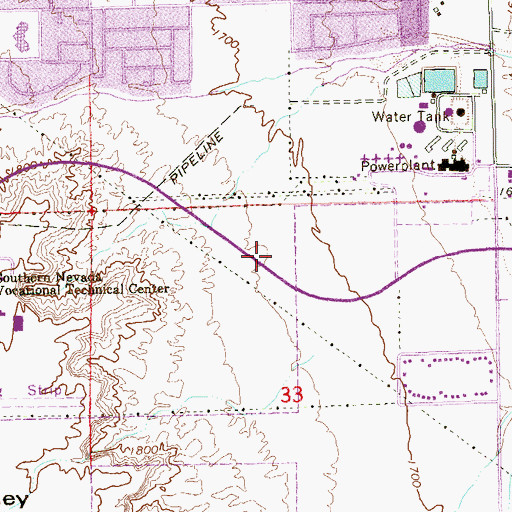 Topographic Map of Cowan Behavior Junior and Senior High School, NV