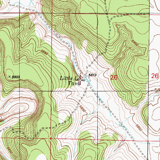 Topographic Map of Little Lo Tank, AZ
