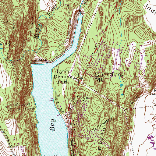 Topographic Map of Lynn Deming Park, CT