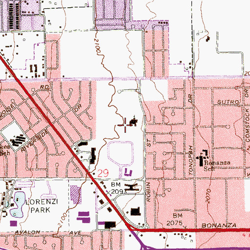 Topographic Map of Desert Rose Adult High School, NV
