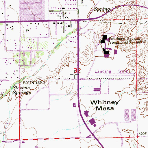 Topographic Map of South Continuation School, NV