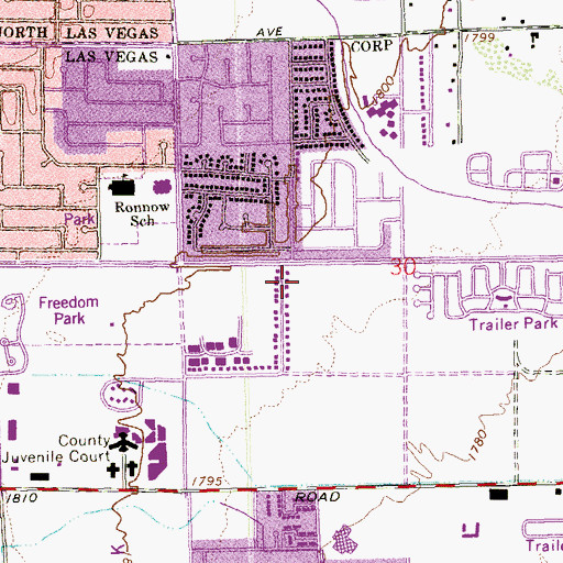 Topographic Map of Morris Horizon High School, NV