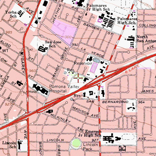 Topographic Map of Church of Christ, CA