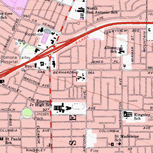 Topographic Map of El Camino Fellowship Church, CA