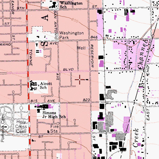 Topographic Map of New Hope Missionary Baptist Church, CA