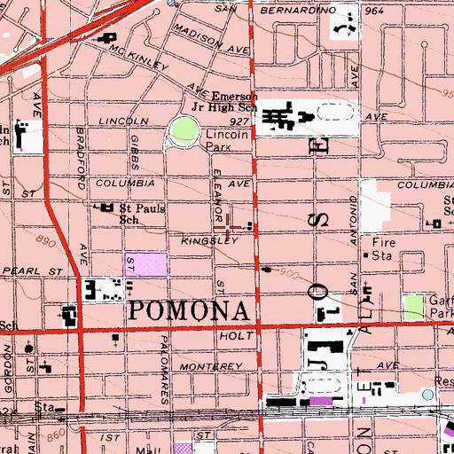 Topographic Map of North Towne Christian Church, CA