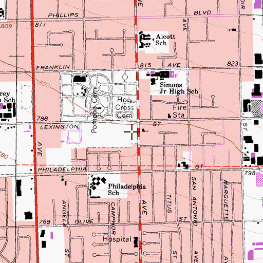 Topographic Map of Primm African Methodist Episcopal Church, CA