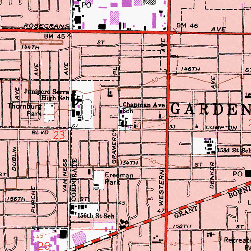 Topographic Map of Bible Baptist Church, CA