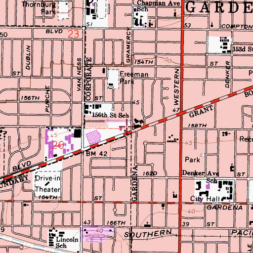 Topographic Map of First Presbyterian Church, CA