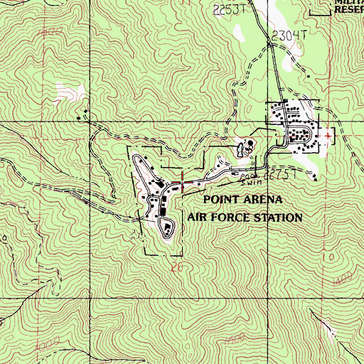 Topographic Map of Point Arena Air Force Station (historical), CA