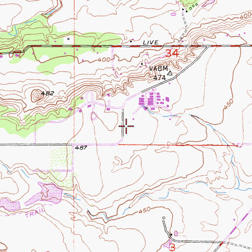 Topographic Map of Red Bluff Air Force Station (historical), CA