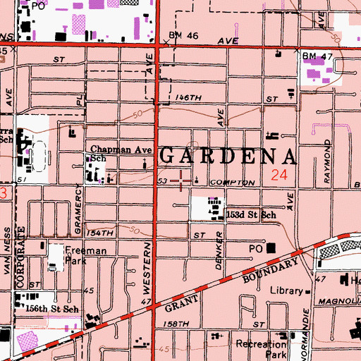 Topographic Map of Los Angeles Korean Presbyterian Bible Church, CA