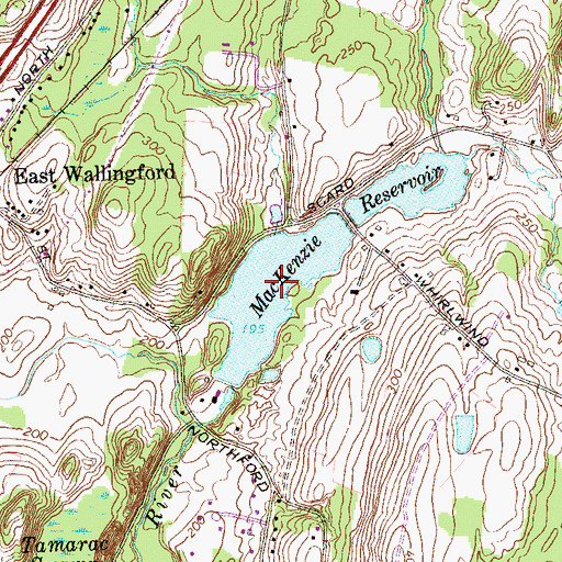 Topographic Map of MacKenzie Reservoir, CT